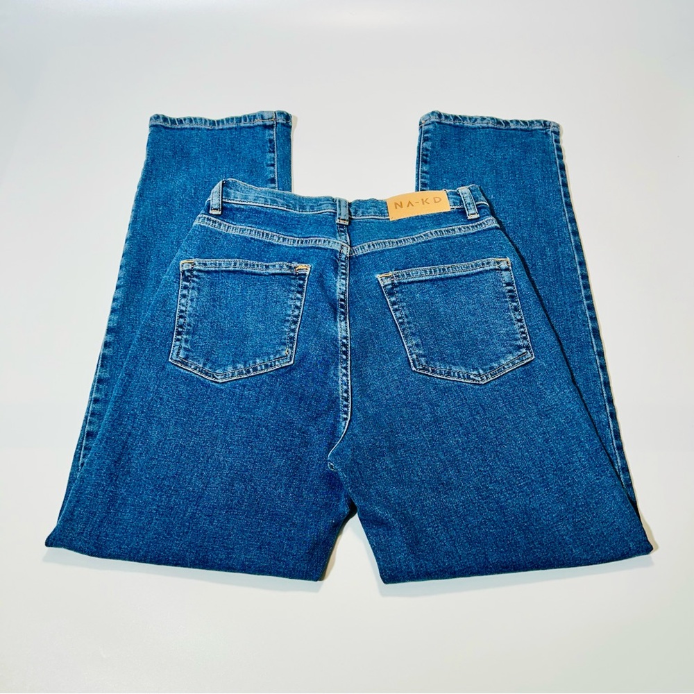 NAKD jeans Straight High Waist jeans button fly stretchy New women size 25 - Picture 3 of 13